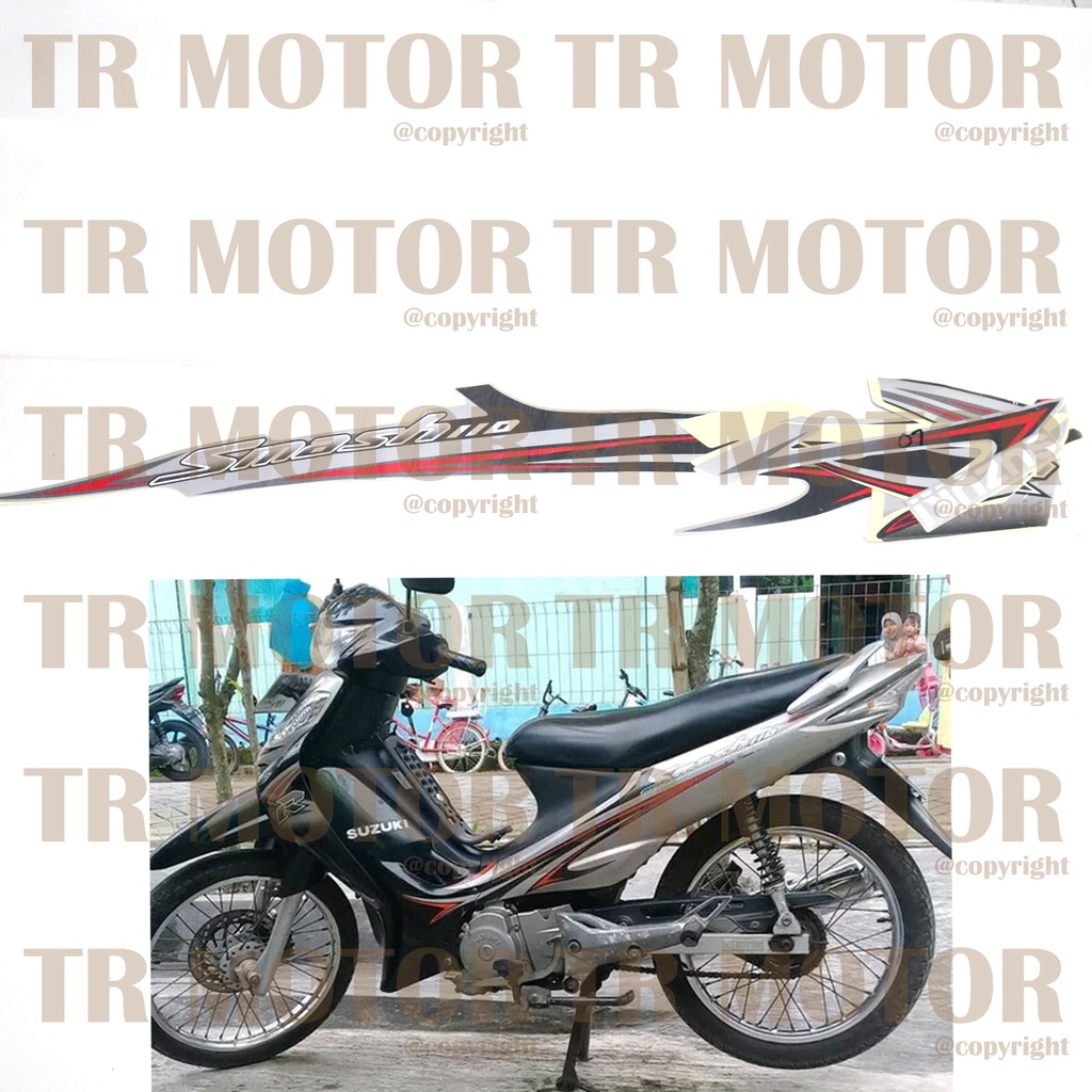 Stiker Motor Smash 110 New 2007 Sticker Striping Lis Full Set Motor