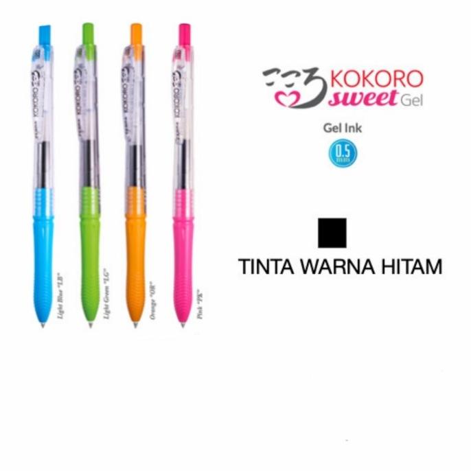 

[COD] Pen Pulpen Gel Kokoro Sweet Gel Tinta Hitam 0.5 Zebra 1 Box Isi 12 Pcs BOOM SALE Kode 1092