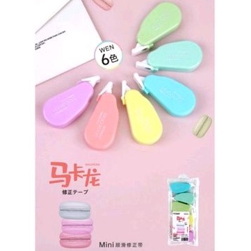 

TIP EX KERTAS 24M / CORRECTION TAPE ISI 6 pcs ANEKA WARNA PASTEL N TRANSPARAN