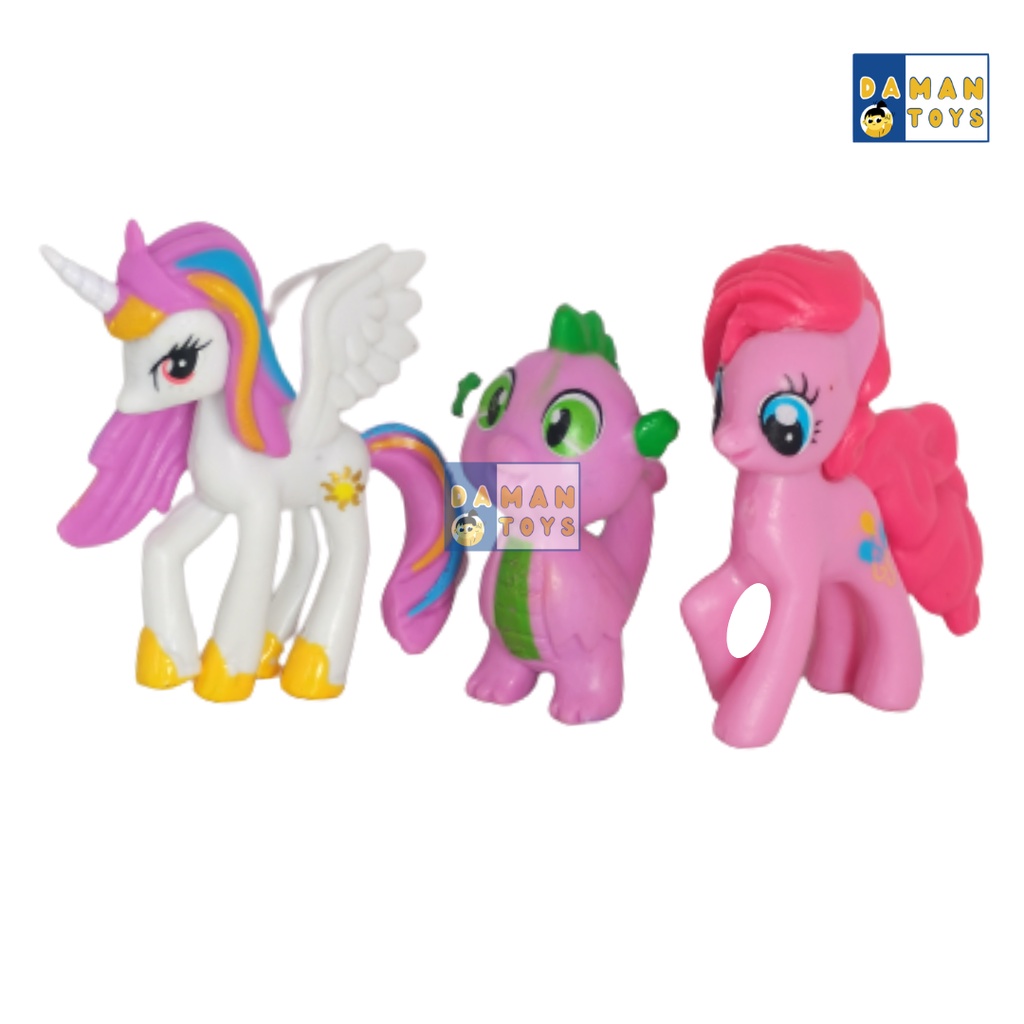 Action Figure My Little Pony 12pcs Pajangan Miniatur Mainan Hiasan Topper Kuda Poni