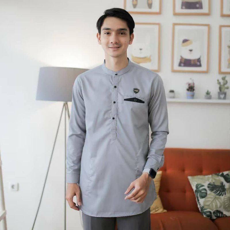 Baju Koko Pria Gus Azmi Syubbanul Muslimin Batik Katun Halus Hadroh Azzahir Hilwa Ala Santri Modern