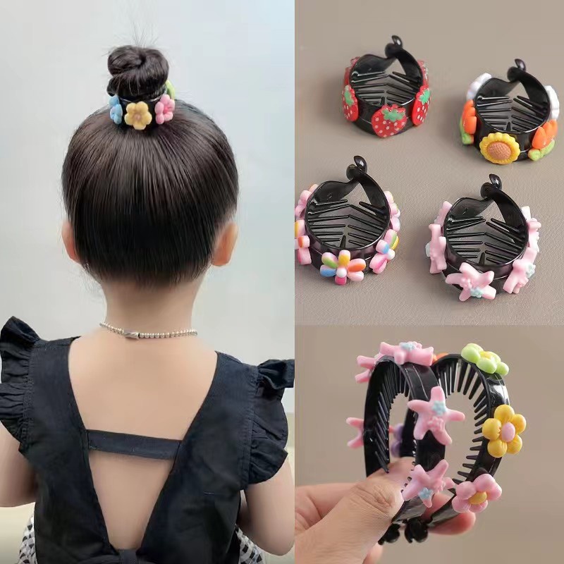 ocd&ready Jepit rambut anak versi Korea gadis kecil ponytail klip aksesoris jedai rambut bunga lucu 