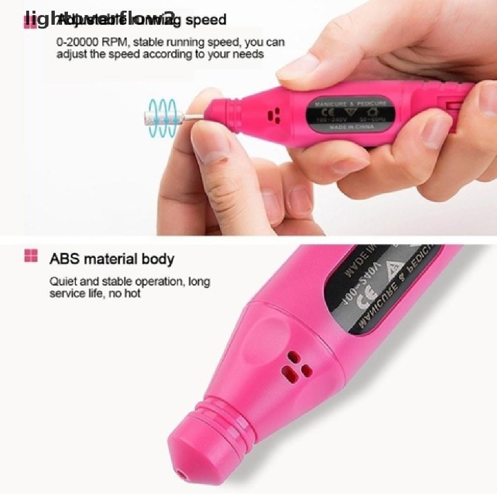 (lightoverflow2) Mesin Kikir Kuku Elektrik Portable Untuk Manicure / Pedicure