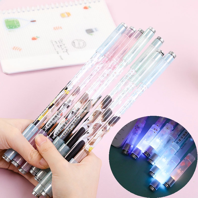 COD ❤️ Pen Puter Spinner Toys/ Spinning Pen/ Pulpen Putar Spinner/ Bolpoin Anti Slip Untuk Anak / Dewasa Anti Stress Rotating Pen Impor Harga Rendah-Bellamy's-LED💡 5-B