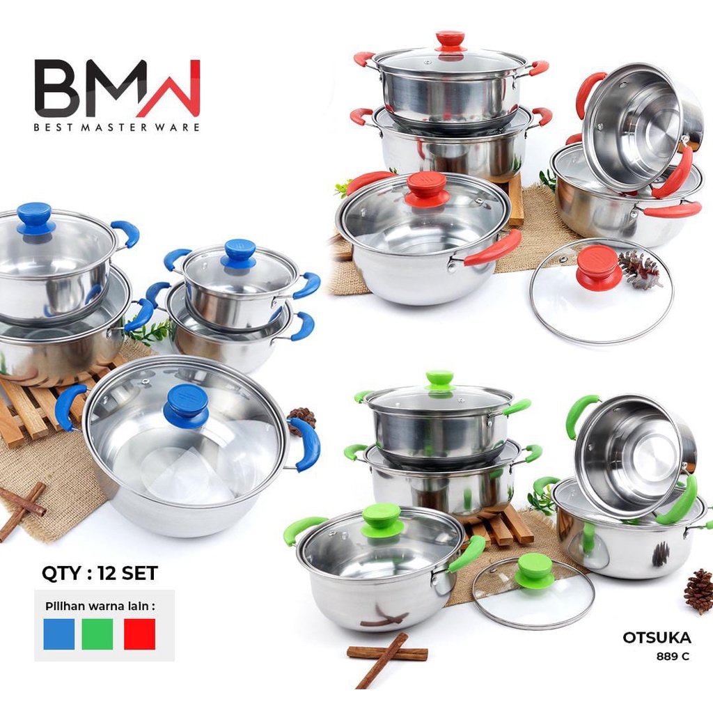 Panci Set Otsuka Tutup Kaca - Soup Pot - Stock Pot Serbaguna