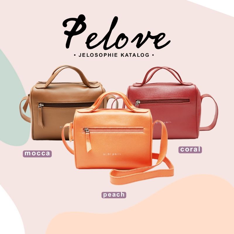 TAS PELOVE MOCCA DARK CORAL PEACH ALIBI SOPHIE PARIS PROMO SLINGBAG