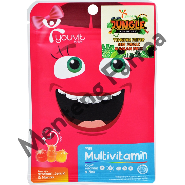 Youvit Multivitamin For Kids Sachet - Multivitamin Gummy Anak Rasa Mix Buah