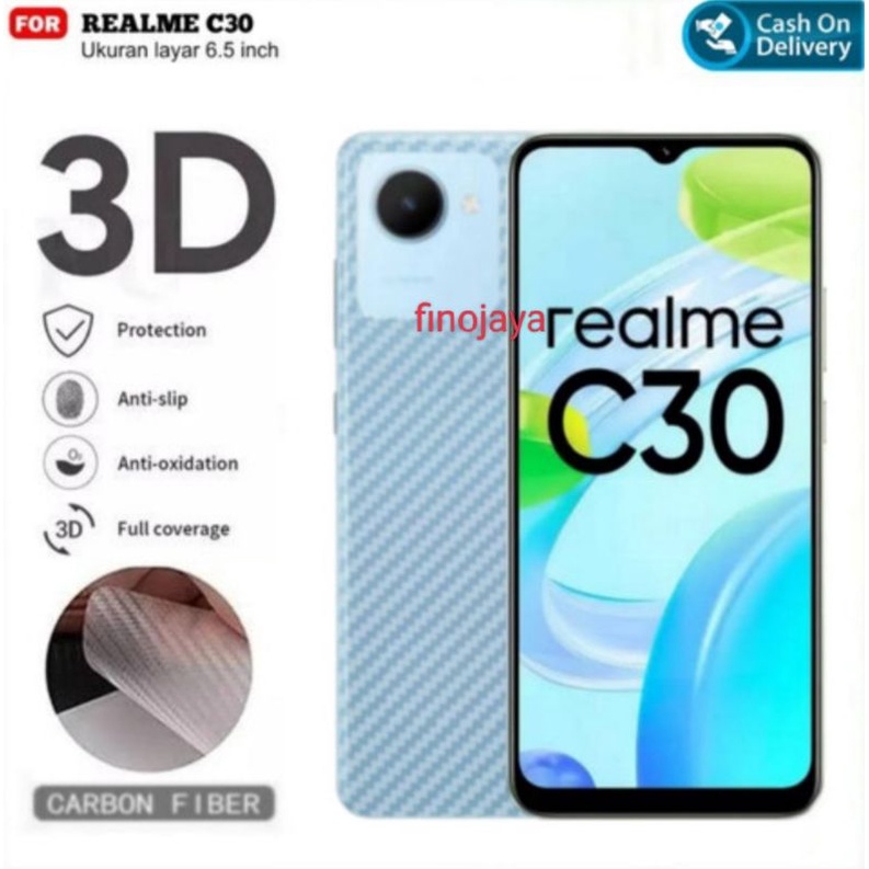 Skin Carbon Steker Realme C30 Anti jamur belakang transparan