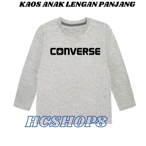 Kaos Anak Lengan Panjang Logo Conv3 Cowok Cewek Usia 2-16th