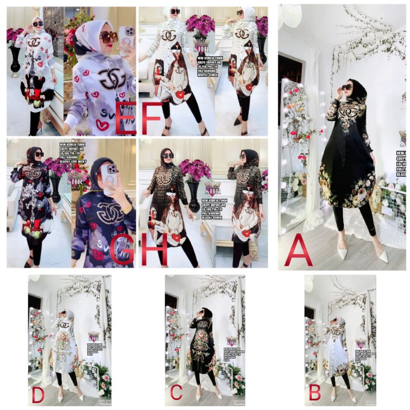 READYORY NEW SHR3IN1SET/TUNIK+LEGGING+HIJAB GECE BUNGA PREMIUM