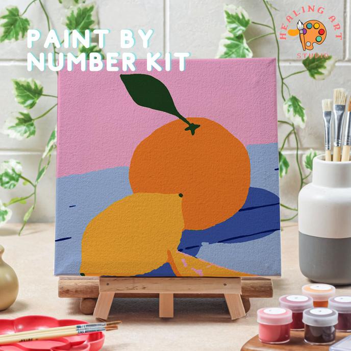 

Paint by number lukisan makanan food ver 2 canvas 20x20cm painting kit