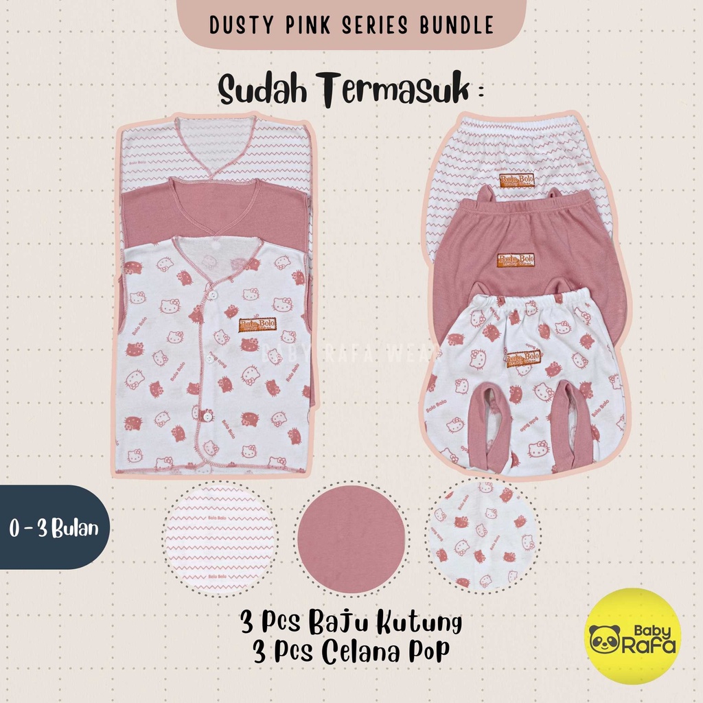 Serian Dusty - 18 PCS Paket Baju Bayi Perempuan Celana Bayi SERIAN PINK DUSTY Setelan Bayi Baju Bayi Newborn Baju Bayi Baru Lahir Baju Bayi Kekinian