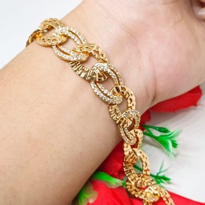 Gelang Sisinaga permata perhiasan lapis Emas 24k Rosegold fashion Xuping