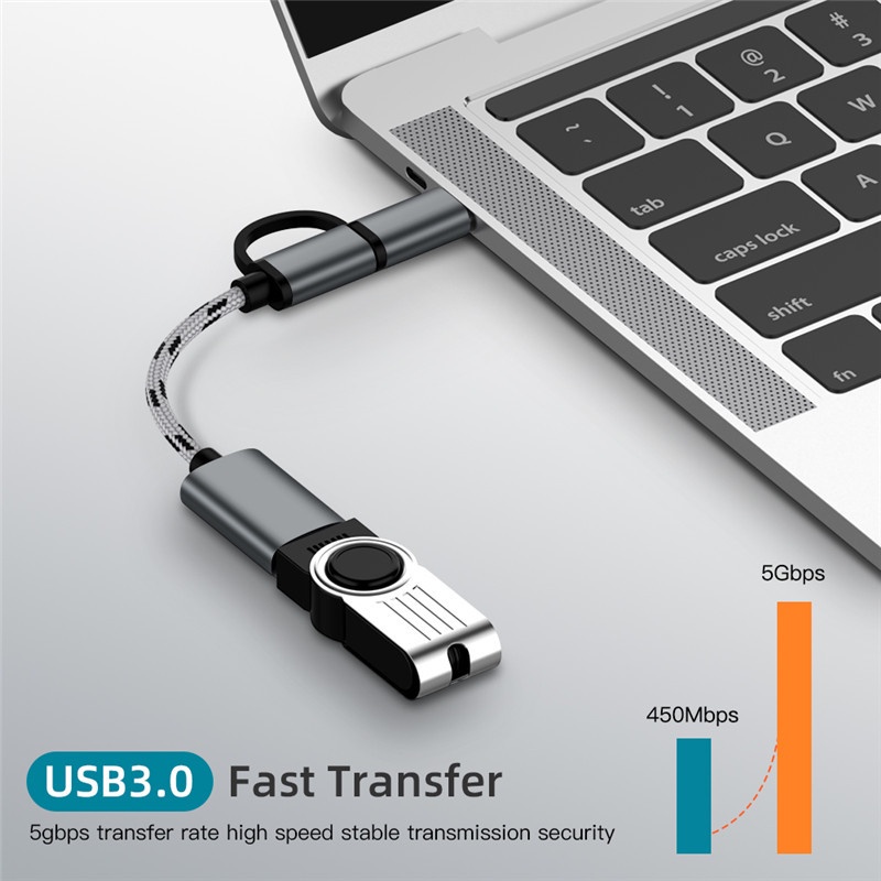 OTG 2 IN 1 USB 3.0 Micro Type C Fast Transfer OTG Flash Disk Mouse - Converter USB to Micro Type C