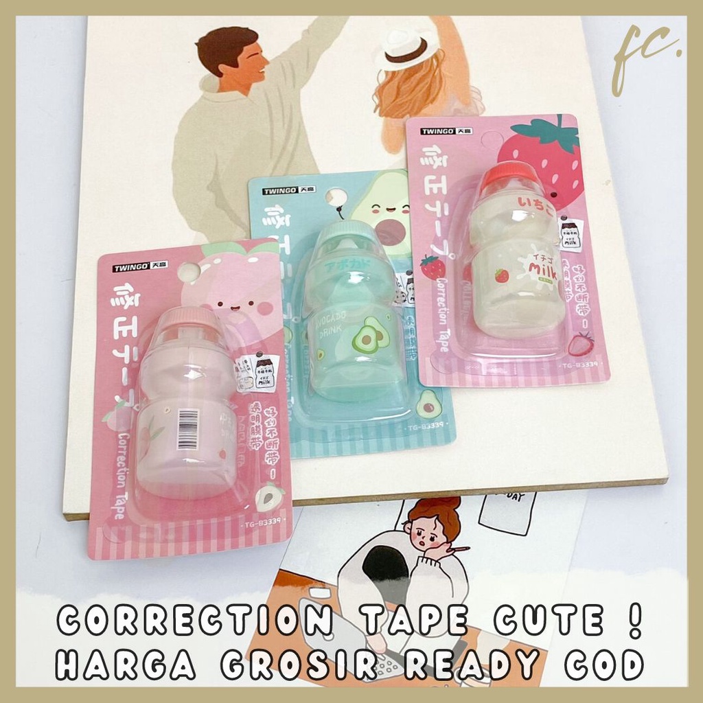 

Correction Tape / Tip Ex / Tipe X / Penghapus Pulpen Kertas Twingo TG-B1339 Bentuk Minuman Mini Lucu Yogurt Susu Yakul Viral Grosir Ready COD