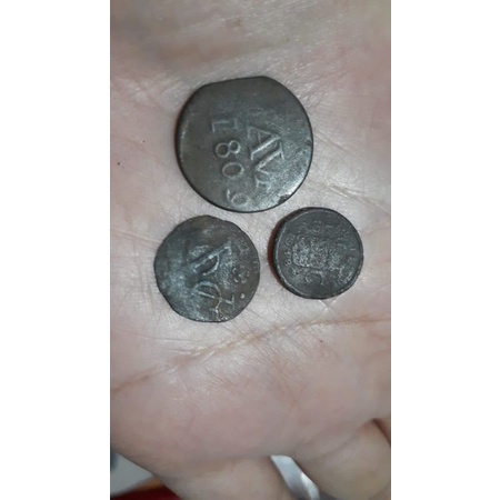 Koin java ln 1806 koin 1/10 g timah koin 1/2 duit holland temuan sungai