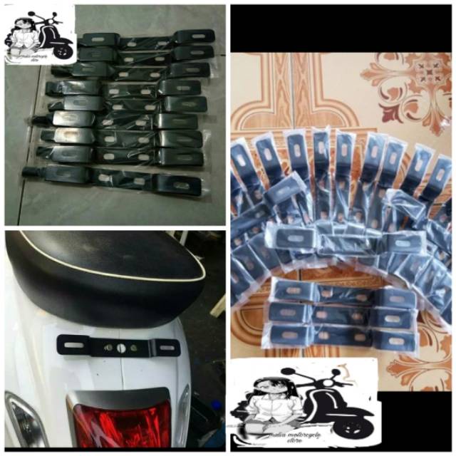 Braket/Bracket/Dudukan Plat Nomor Vespa Matic