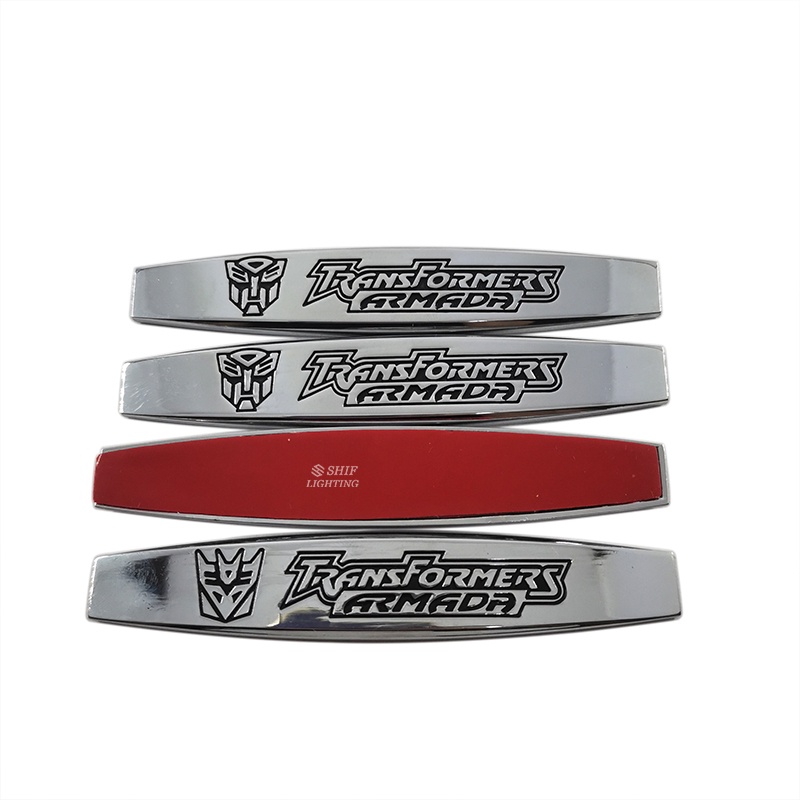 2pcs Stiker Emblem Logo Transformer Bahan Metal Untuk Dekorasi Mobil / Motor / Sepeda