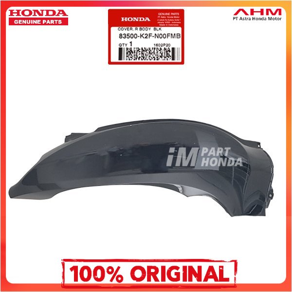 *Ori Ahm  Cover Body KANAN Scoopy eSP K2F Sporty Black Hitam 83500-K2F-N00FMB 83500K2FN00FMB Terjami