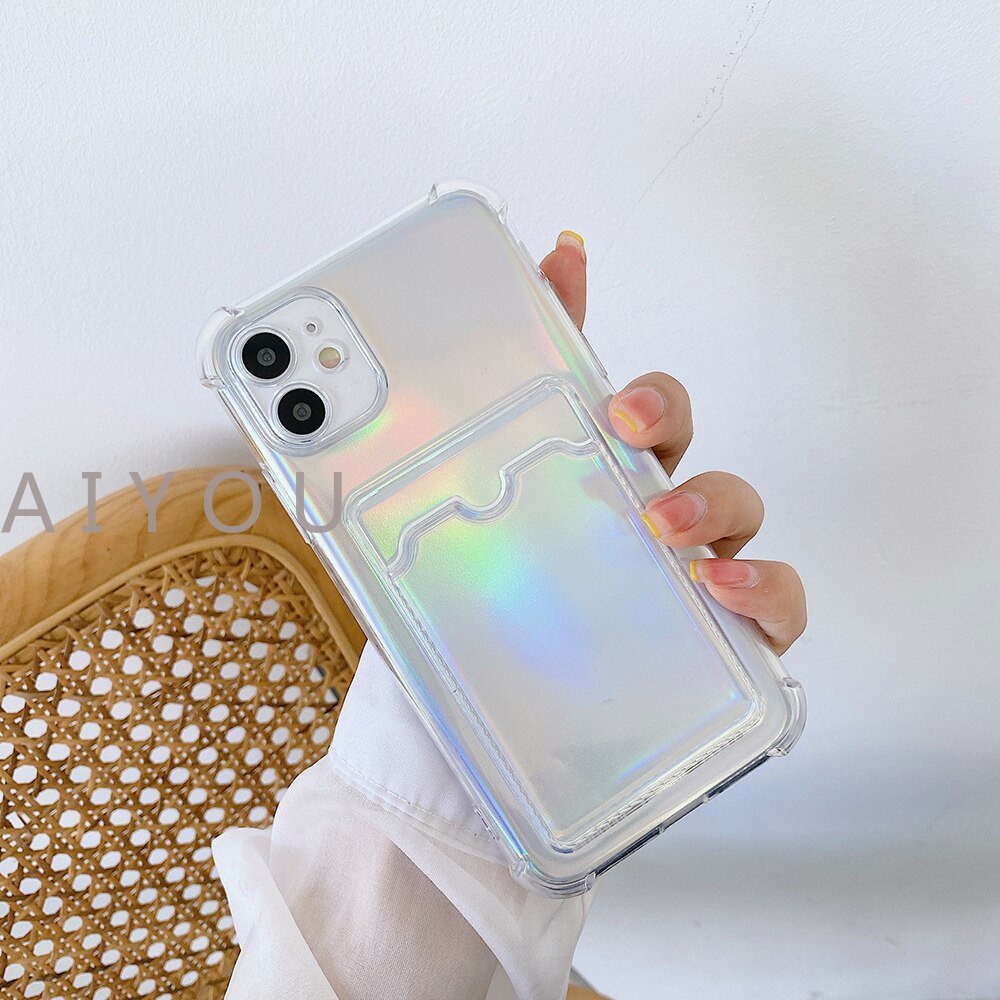 Case Dompet Laser Holder Kartu Untuk iphone 11 12 pro max 7 plus 8 plus Xr XS max 8 plus 7 plus 8 plus Xr XS 11 SE2020