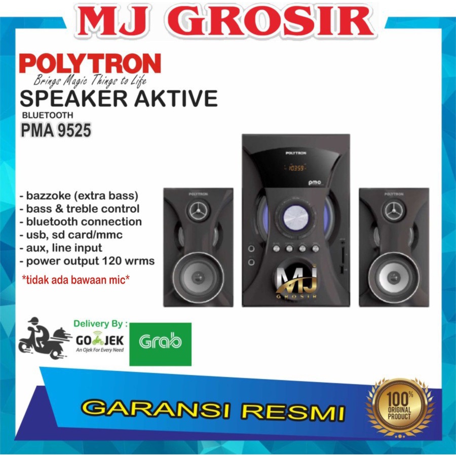 PROMO POLYTRON SPEAKER AUDIO PMA 9505 9525 PMA9505 SUPER BASS USB BLUETOOTH