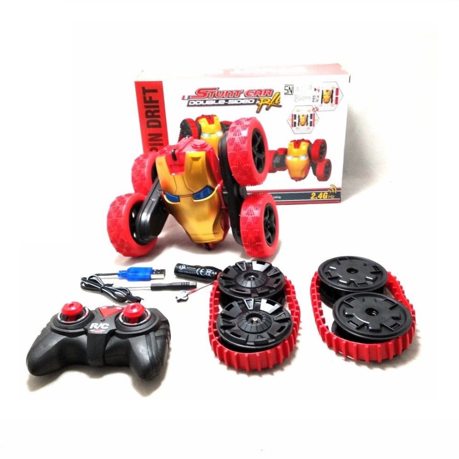 Mainan Anak RC STUNT CAR IRON MAN Remote Control Double Sided Stunt