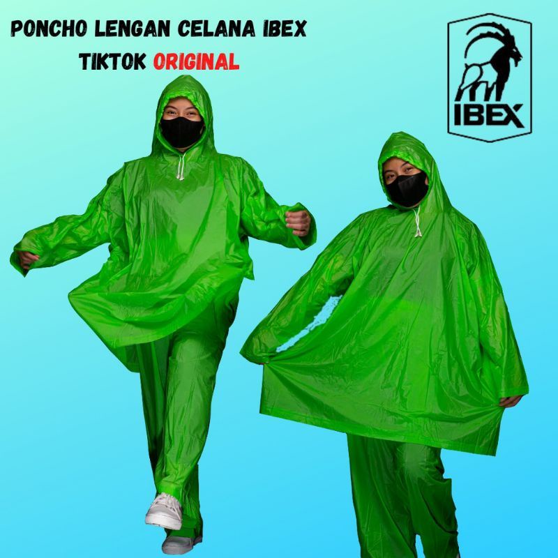 Jas Hujan Ponco Lengan Free celana Ibex Tiktok