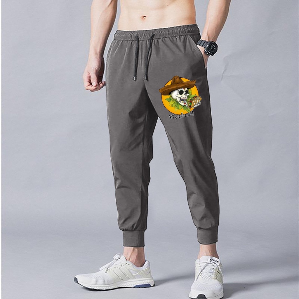 Celana Jogger Pria Skullo Printing Pant Panjang Surfing Distro Premium Santai Training