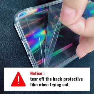 Case Bahan Akrilik Transparan Warna Gradasi Pelangi Untuk iPhone 14 Pro Max 13 X XS Max XR 12 Mini 11 Pro Max 6 6S 7 8 Plus