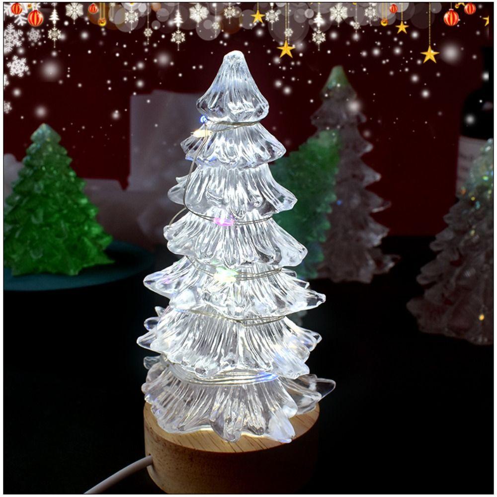 Agustinina Cetakan Pohon Natal Stereoskopik Buatan Tangan 3D Hadiah Indah DIY Meja Lilin Koleksi Natal Lem Menetes Cetakan