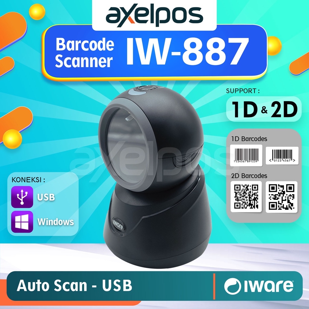 Scanner Barcode Omni EFAKTUR 1D - 2D USB Iware IW-887