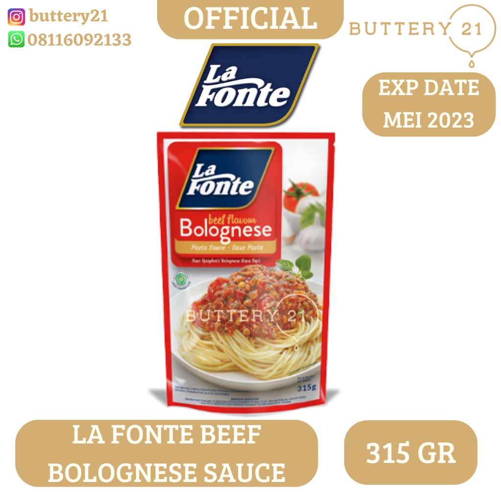 

LA FONTE BEEF BOLOGNESE SAUCE 315 GR SAUS PASTA RASA SAPI