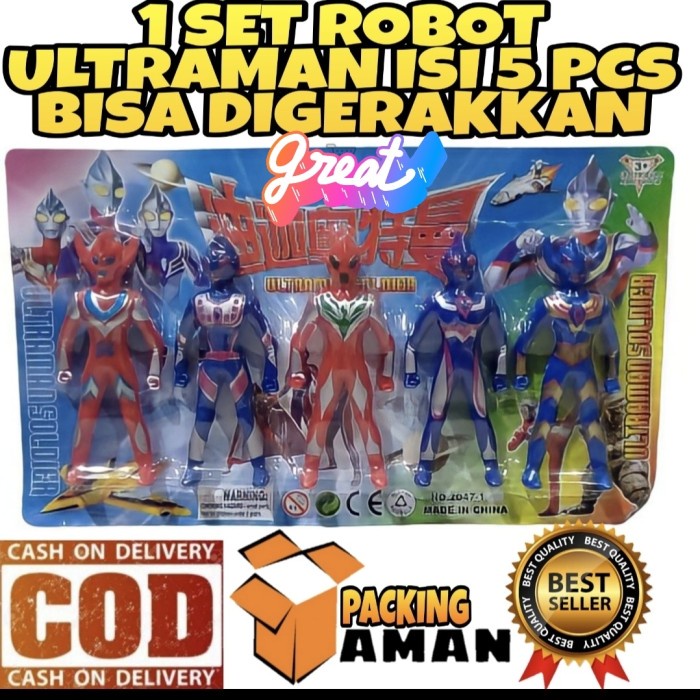 Mainan Anak Laki Laki Super Hero Robot Ultraman isi 5pcs SNI Termurah