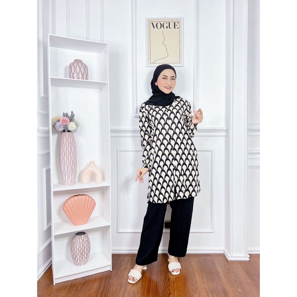 AMIRA TUNIK SET COMBI BY KANAYA/SETELAN TUNIK KOMBINASI