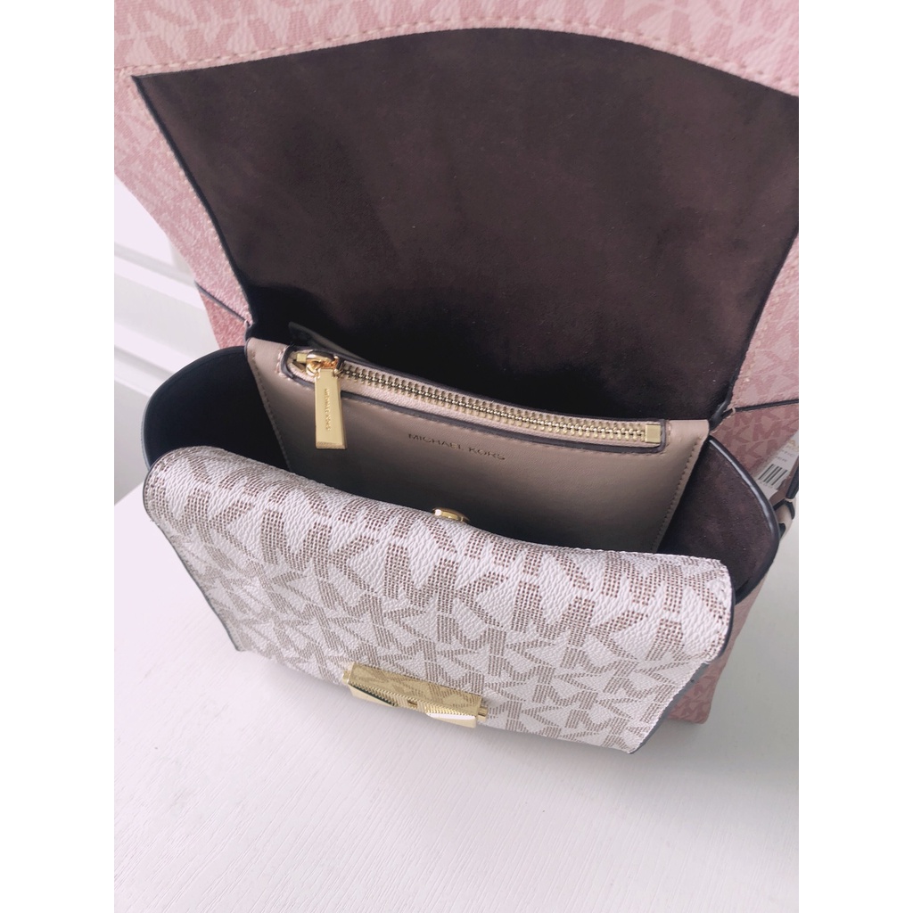 （Shopee live）KM012-4 Michael Kors 012 m-k new cece series medium old flower patchwork leather commuter OL style shoulder bag messenger bag