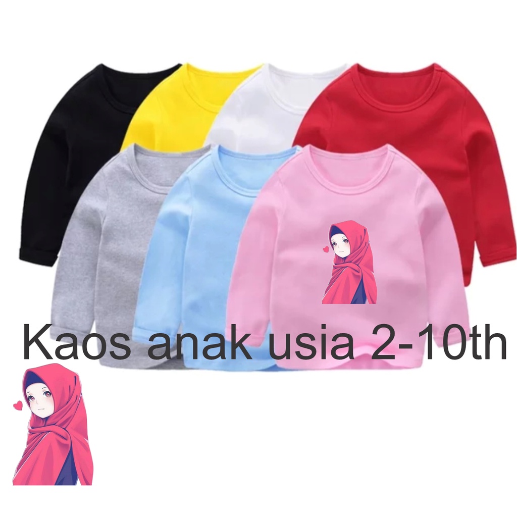 KAOS ANAK PREMIUM LENGAN PANJANG DISTRO HIJAB MERAH LOVE