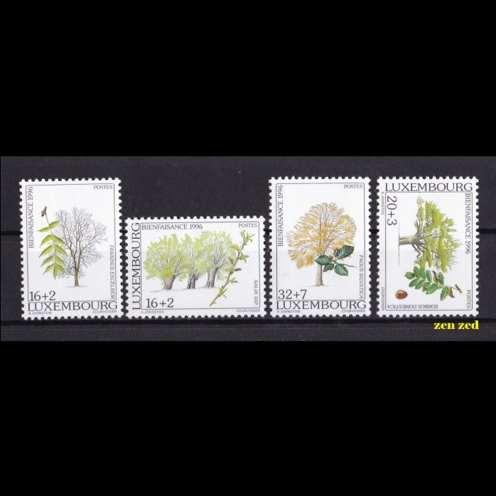 

0627 Perangko Luksemburg 1996 Flora Trees 4v Mnh