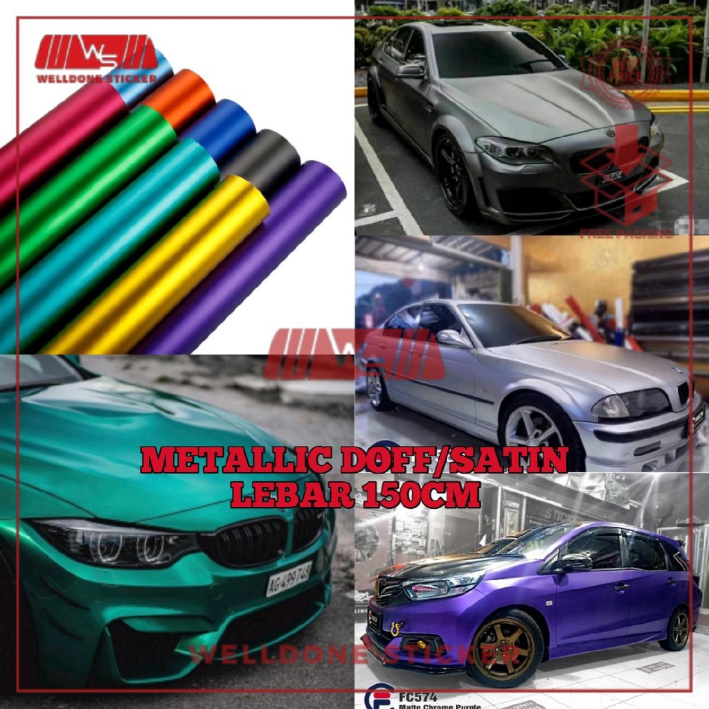 STIKER SKOTLET MOBIL/MOTOR METALLIC DOFF/CHROME DOFF/SATIN LEBAR 150CM