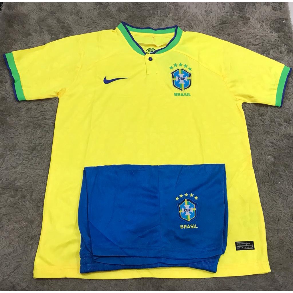 Jersey bola brazil home piala dunia 2022 - 2023 grade ori