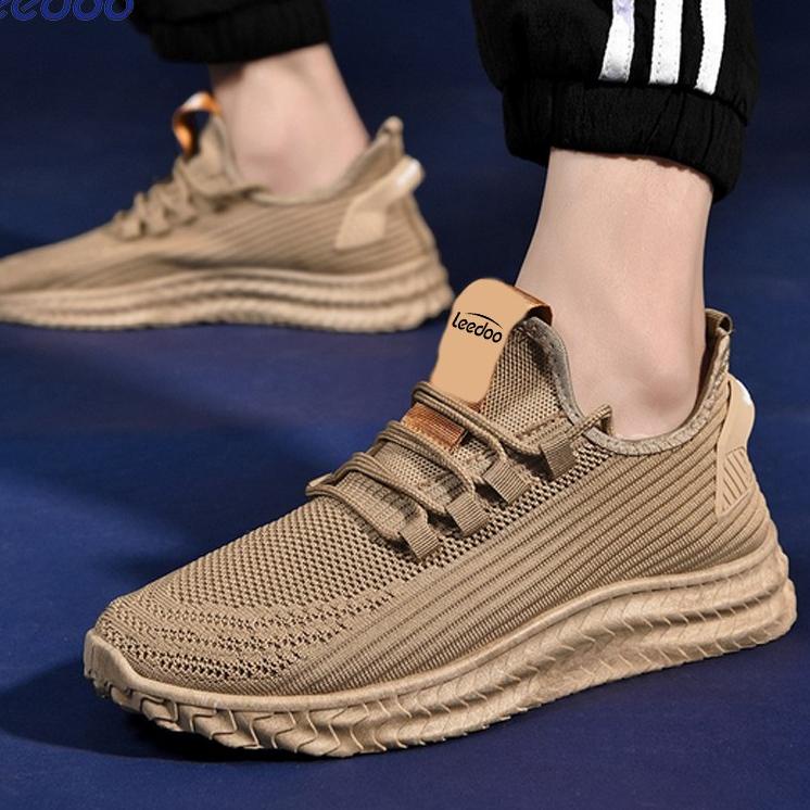 Rekomendasi Leedoo Sepatu Sneakers Casual Pria Lentur Sport Fashion Hitam MR109