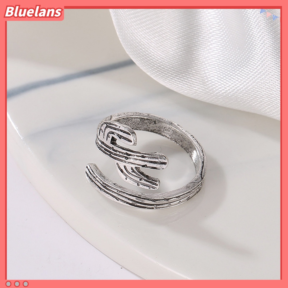 Cincin Model Terbuka Motif Kaktus Gaya Vintage Untuk Wanita