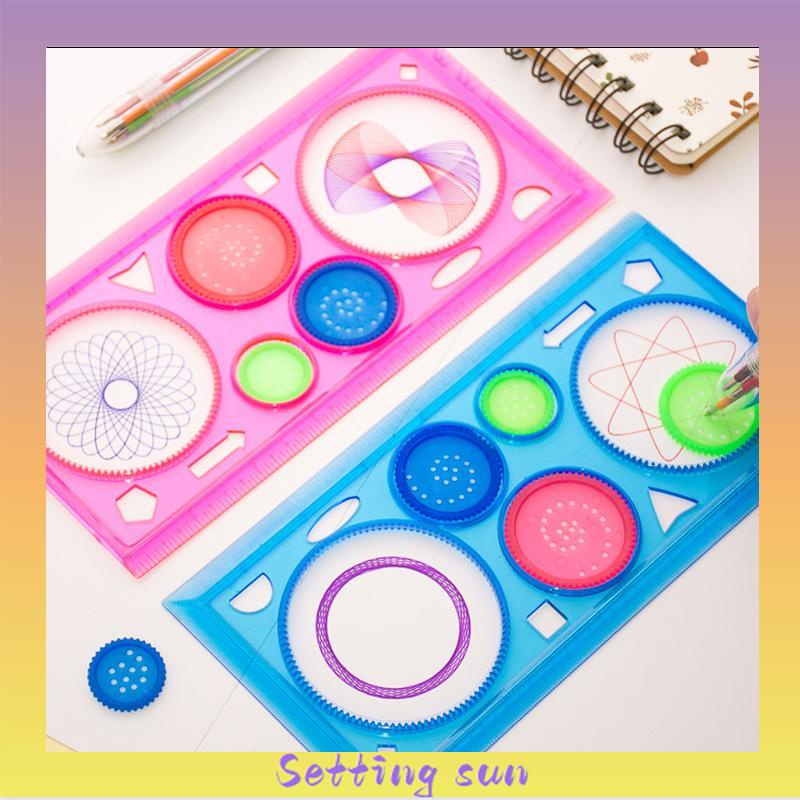 COD✨Penggaris Rotary Penggaris Bunga Pattern Spirograph TN