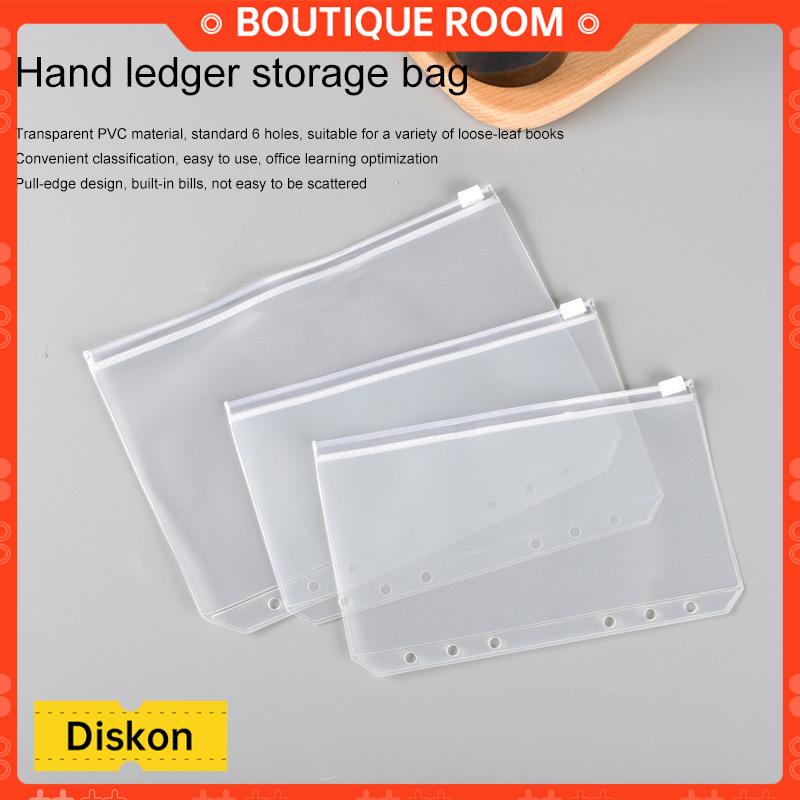 

Ready✨A5/A6 Tas Ritsleting Notebook Daun Longgar 6 Lubang Template Pemotongan Kantong Penyimpanan TagihanBER