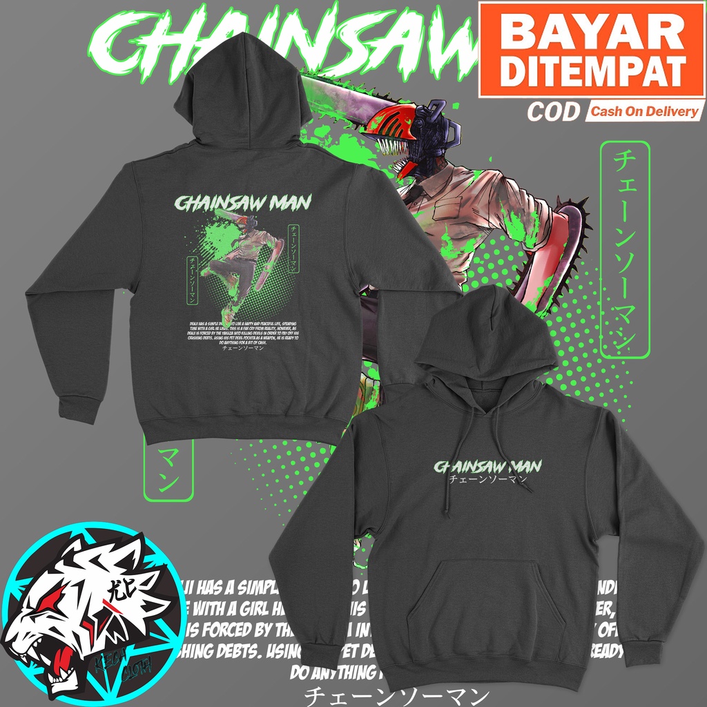 JAKET HOODIE ANIME CHAINSAW MAN BIG SIZE JUMBO HOODIE CHAINSAW MAN PRIA WANITA