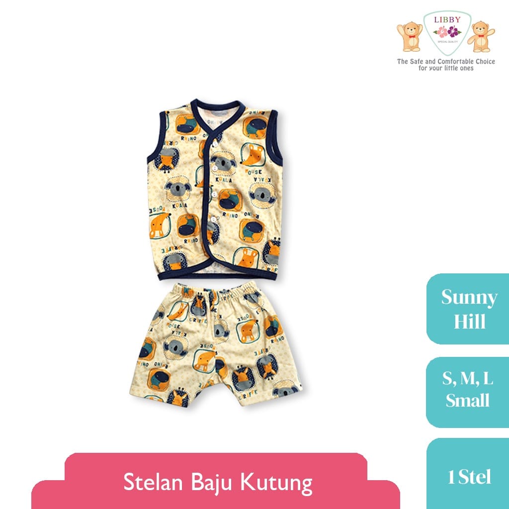 Libby Setelan Baju Kutung Kancing Depan Celana Pendek Sunny Hill Series (3 Pcs)