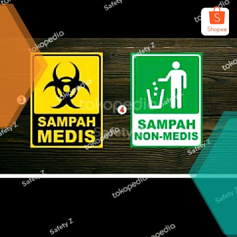 Promo Stiker Sampah Medis dan non medis - 10x15 cm Elegan