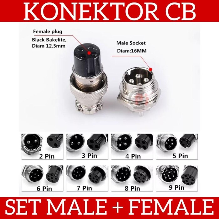 Set Male Female Jack Konektor CB Aviation Connector 2 3 4 5 6 8 Pin