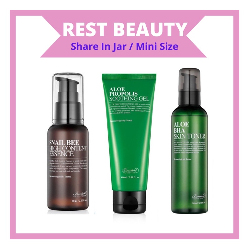 [ SHARE IN JAR ] Benton Aloe Propolis Soothing Gel ll Benton Snail Bee High Content Essence ll Bento