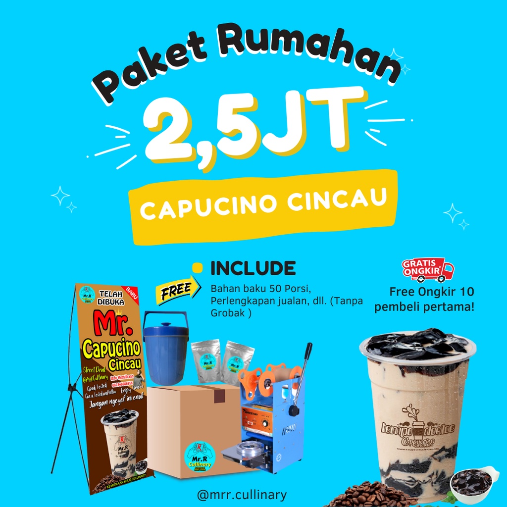 

PAKET RUMAHAN USAHA CAPUCINO CINCAU || PAKET USAHA-KEMITRAAN