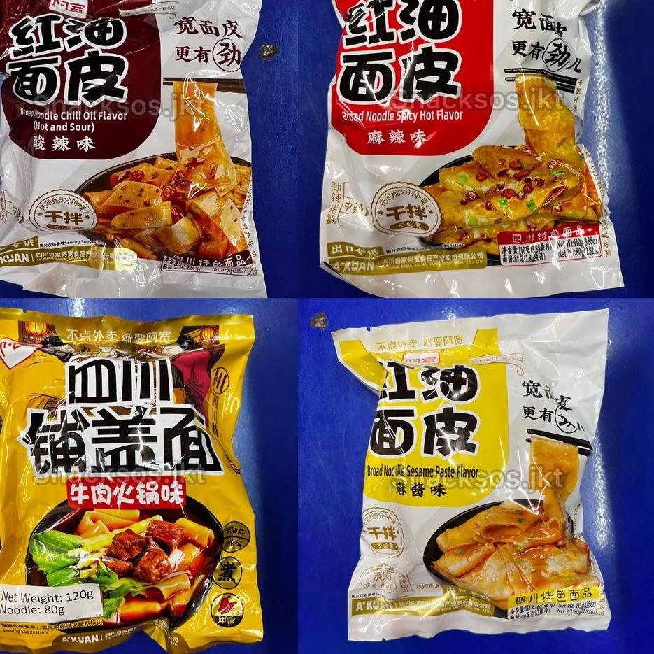 

OD0✦ AKUAN SICHUAN WIDE NOODLE CHILI OIL & SOUR / SPICY HOT / BEEF HOT POT / SESAME PASTE - MIE CHINA TOP PRODUK